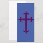 Carte Croix chrétienne pourpre (Devant / Derrière)
