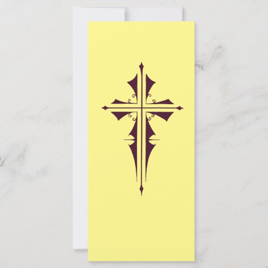 Carte Croix chrétienne violette (Devant)