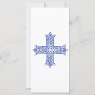 Carte Croix copte d'art en Lapis Bleu Premium