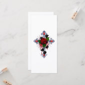 Carte Croix d'argent avec une rose rouge (Devant/Arrière en situation)