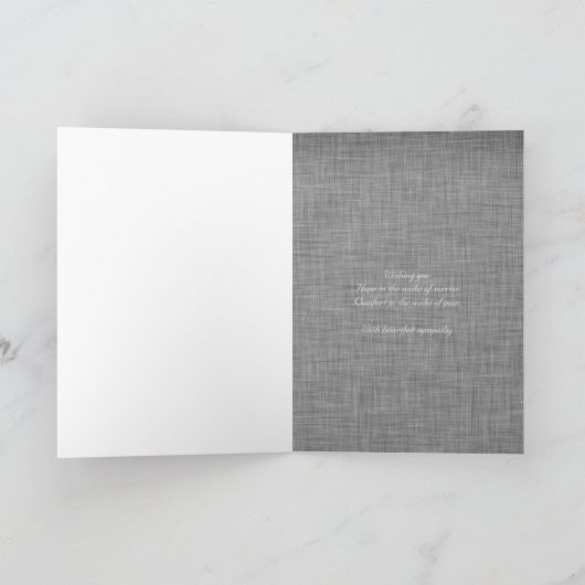 Carte Croix d'argent condoléances sympathie funéraire (Intérieur)