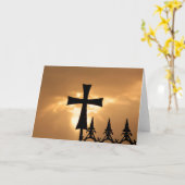 Carte Croix de fer forgé sur une clôture (Fleur jaune)