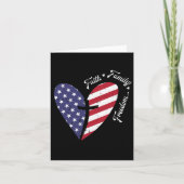 Carte Croix de foi Quatre 4 juillet Patriotique Chrétien (Devant)