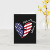 Carte Croix de foi Quatre 4 juillet Patriotique Chrétien (Fleur jaune)