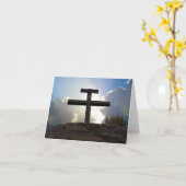 Carte Croix de Jésus Crucifixion Golgotha Note Card Art (Fleur jaune)