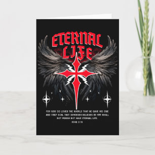 Carte Croix de Jésus éternel Gothique Punk Vie Nu Goth B