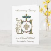 Carte Croix de Marian de l'ordination de l'anniversaire  (Fleur jaune)