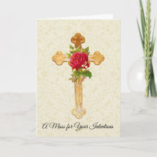 Carte Croix de mémorial d'offrande de messe catholique R