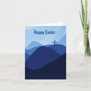 Carte Croix de Pâques heureuses sur Montagnes Bleues