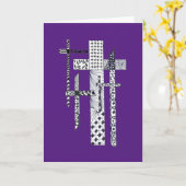 Carte Croix de Pâques Salutation (Fleur jaune)