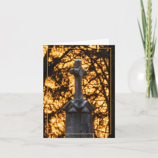 Carte Croix De Pierre Tombée Avec Coucher De Soleil (Devant)