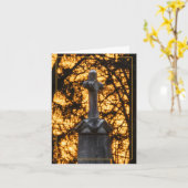 Carte Croix De Pierre Tombée Avec Coucher De Soleil (Fleur jaune)