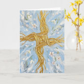 Carte Croix de Sainte-Brigide Perce-Neige Imbolc Doré Ar (Fleur jaune)