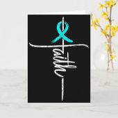 Carte Croix de sensibilisation à la foi Pcos Ruban chrét (Fleur jaune)