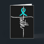 Carte Croix de sensibilisation à la PCOS de la foi Ruban<br><div class="desc">Croix de sensibilisation à la PCOS de la foi Ruban chrétien sarcelle de soutien</div>