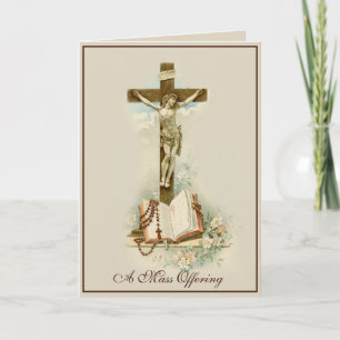 Carte Croix d'offertoire de messe religieuse catholique
