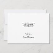 Carte Croix d'or Merci bébé photo Baptême (Dos)