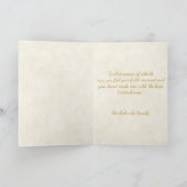 Carte Croix dorée et roses roses Pâques personnalisés (Intérieur)