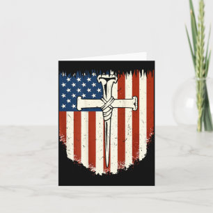 Carte Croix du drapeau américain 3 clous Dom patriotique