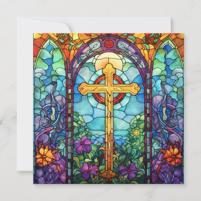 Carte Croix en verre tendu (Devant)