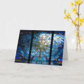 Carte Croix en verre tendu, vierge à l'intérieur (Fleur jaune)