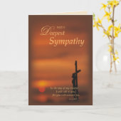 Carte Croix et coucher du soleil religieux de la (Fleur jaune)