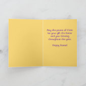 Carte Croix et fleurs modifiables Pâques (Intérieur)