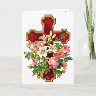 Carte Croix florale