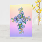 Carte croix florale (Fleur jaune)