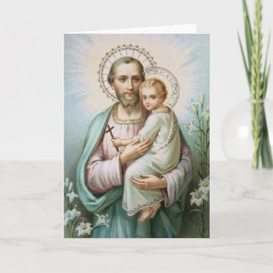 Carte Croix Lily Jésus Enfant Saint-Joseph