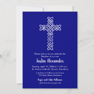 Carte Croix & Marine Baptême Baptême Christening Invitat