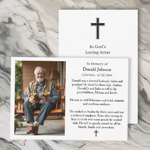 Carte Croix noire et mémorial photo avec poème