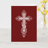 Carte Croix orthodoxe (Fleur jaune)