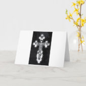 Carte Croix orthodoxe grecque (Fleur jaune)