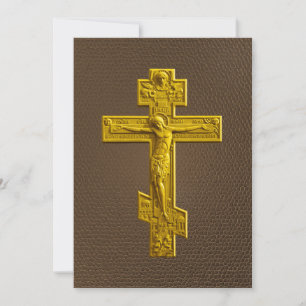 Carte Croix orthodoxe russe d'or