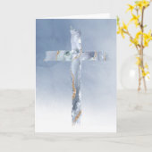 Carte croix religieuse moderne (Fleur jaune)