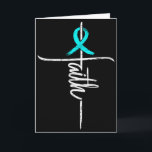 Carte Croix Ruban de sensibilisation Pcos Foi Chrétien S<br><div class="desc">Croix Ruban de sensibilisation Pcos Foi Chrétien Sarcelle de soutien</div>