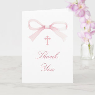 Carte Croix Sainte Religieuse Merci Rose Aquarelle