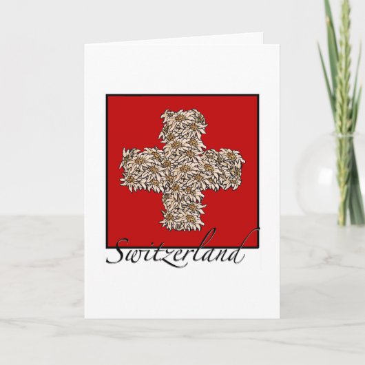 Carte Croix suisse d'edelweiss (Devant)