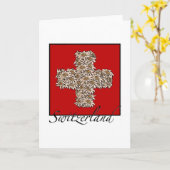 Carte Croix suisse d'edelweiss (Fleur jaune)
