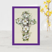 Carte Croix vintage de Pâques (Fleur jaune)