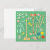 Carte CROQUET TOUTE LA JOURNÉE Jeu de pelouse mignonne C (Devant / Derrière)