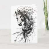 Carte Croquis à main de portrait de cheval (Devant)