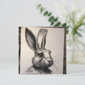 Carte Croquis de lapin de charbon (Debout devant)