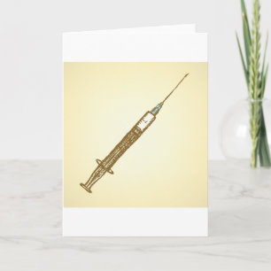 Carte Croquis Médicale de soins de santé vintage Syringe