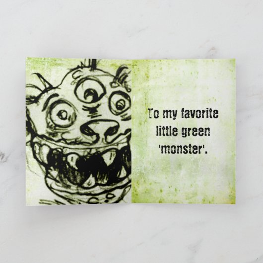 Carte Croquis Petit Monstre Vert (Intérieur)