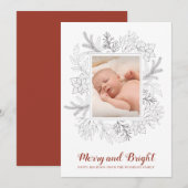 Carte Croquis rustique Joyeux et Bright Baby Christmas C (Devant / Derrière)