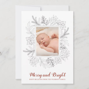 Carte Croquis rustique Joyeux et Bright Baby Christmas C