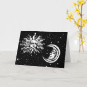 Carte Croquis vintage de Mystic Moon et Sun (Fleur jaune)