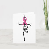 Carte Cross Warrior Survivor Pink Ribbon Cancer du sein (Devant)